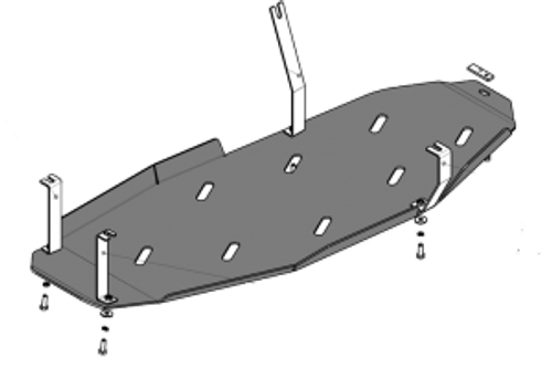 Усиленная защита Motodor топл. бака. 5 мм, алюминий (только с защитой кпп). для Mitsubishi Pajero IV 2012-2020,Mitsubishi Pajero IV 2006-2012 арт.31313