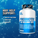 EVLution Nutrition, пробиотик, 40 млрд КОЕ, 60 растительных капсул (20 млрд КОЕ в 1 капсуле)