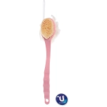 Мочалка массажная «PREMIUM - FARGO», на пластиковой ручке, цвет розовый, 35*10см (лейбл Ультрамарин)