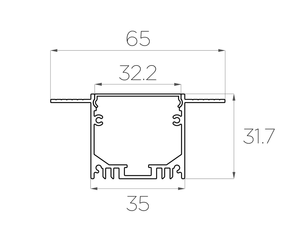 Профиль алюминиевый под шпаклевку LC-LPSH-3265-2 Anod