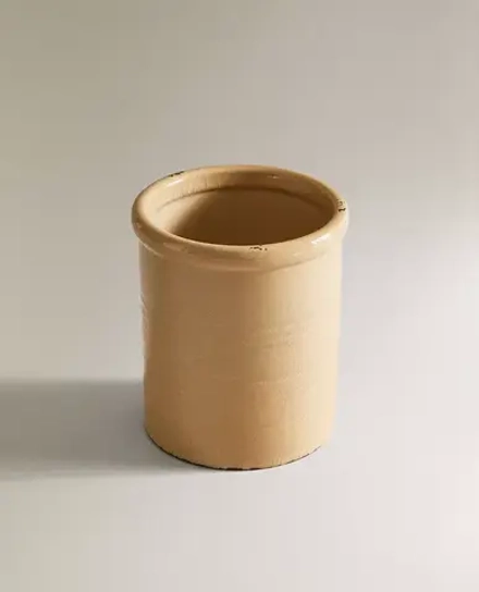 ZARA HOME КЕРАМИЧЕСКАЯ ВАЗА, БЕЖЕВЫЙ