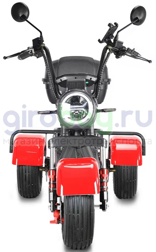 Электроскутер WHITE SIBERIA TRIKE MINI 1500W - Красный фото №4
