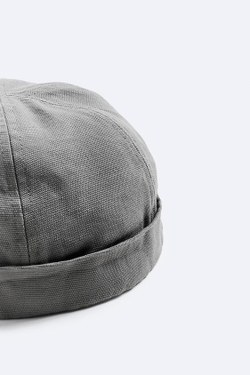 ZARA КЕПКА БЕЗ КОЗЫРЬКА, СВЕТЛО-СЕРЫЙ