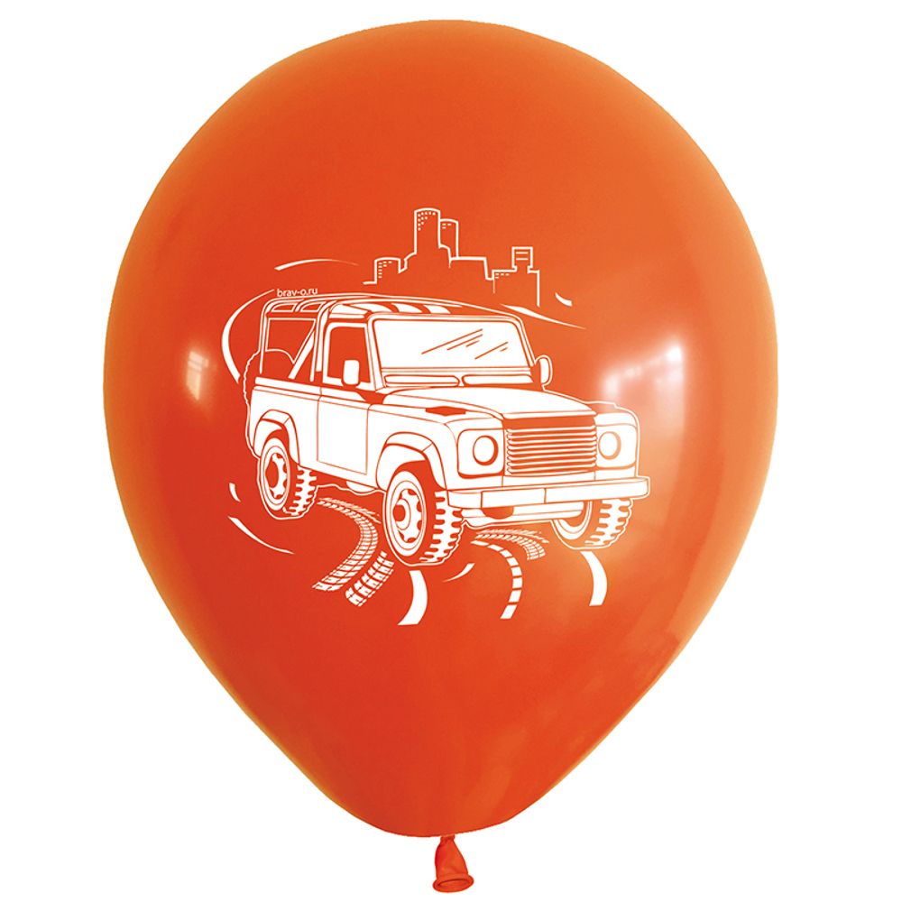 Воздушный шар с гелием, 1шт., М12/30см, Весёлый праздник "Внедорожник"