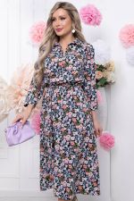 Платье "Городской романс" (блэк/васильки) П5787 LT Collection