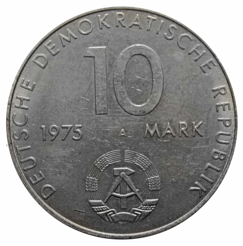 10 марок. 20 лет Варшавскому Договору. (A). Германия-ГДР. Медноникель. 1975 год.  XF-AU