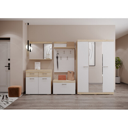 Прихожая Соната (модульная) комплект Дуб Сонома/Белый глянец