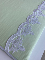 Комплект в кроватку 6-ти предметный "Нежность" с кружевом(салатовый цвет), поплин