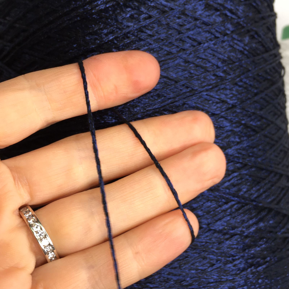 ZEBRAFINE - Lanficio, вискоза, люрекс 350м/100гр, col.510 тёмно-синий блеск, S915