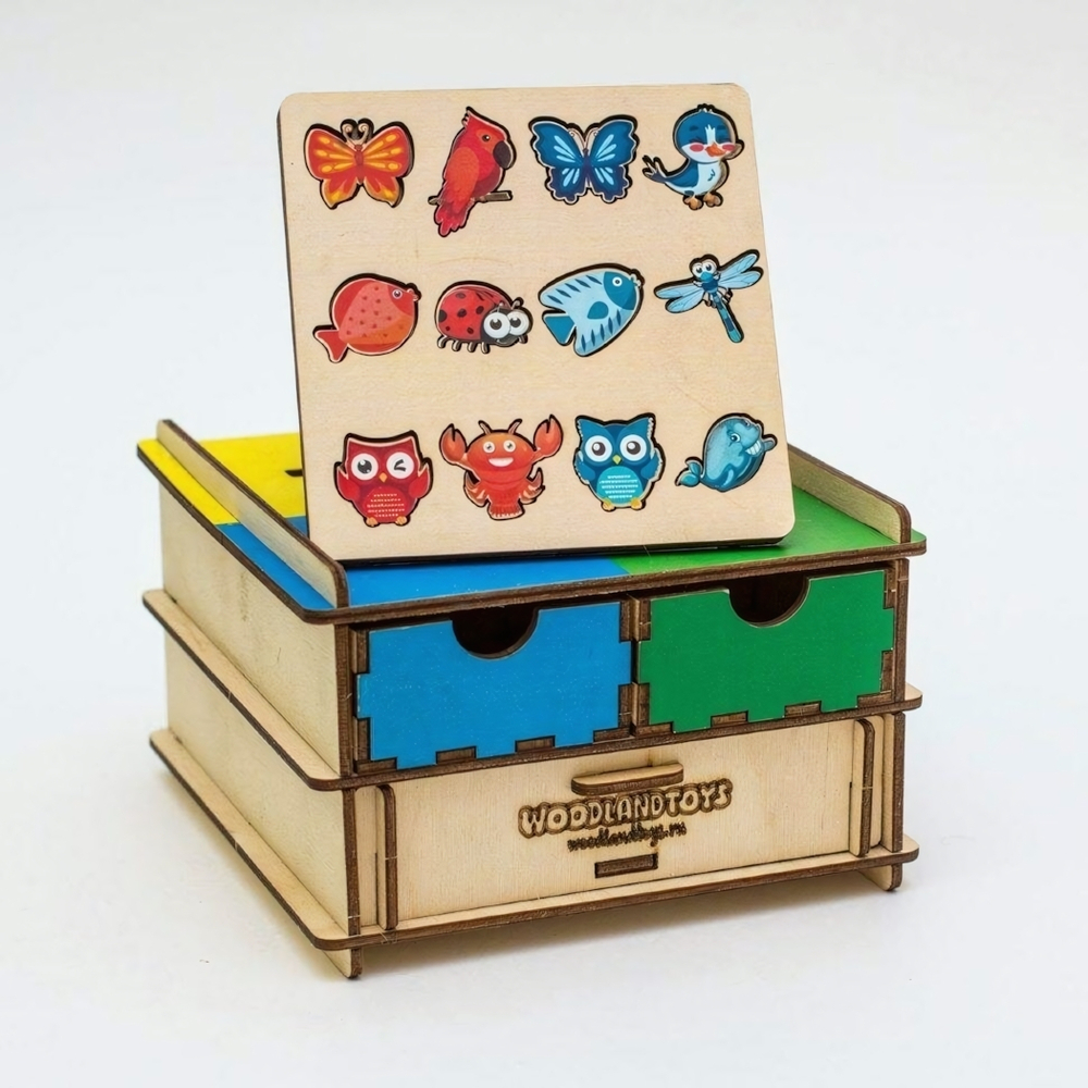 Сортер «Комодик-плоский. Живой мир» (Woodland)