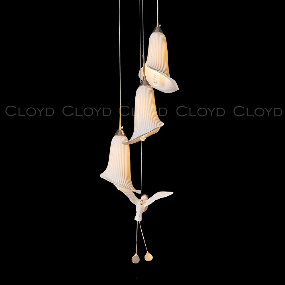 Подвесной светильник Cloyd OSANNA P3 / Ø28 см - керамика - белый (арт.11888)