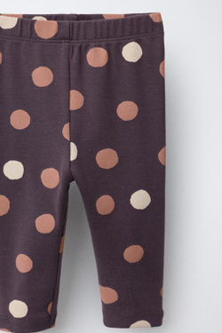 ZARA КОМПЛЕКТ: ТОЛСТОВКА И ЛЕГИНСЫ В ГОРОШЕК, БАКЛАЖАННЫЙ