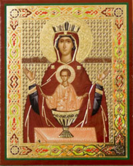 Икона на деревянной основе БМ Неупиваемая чаша 8х6 с тиснением золотой фольгой, в упаковке (Ермей)