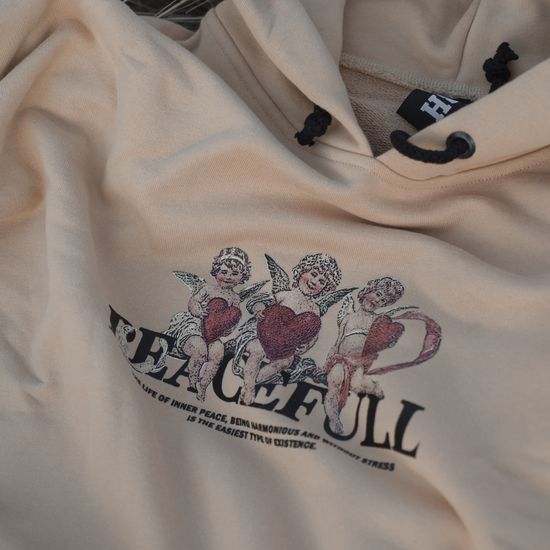 Худи HOOK Писфул футер бежевый