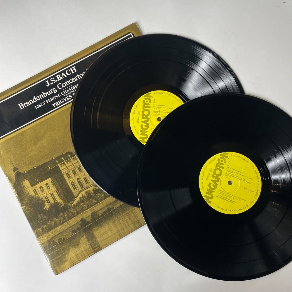 Винтажная виниловая пластинка J.S. Bach И. С. Бах, Liszt Ferenc Chamber Orchestra, Frigyes Sandor, Бранденбургские Концерты Brandenburg Concertos Nos. 1 - 6 (Венгрия 1977)