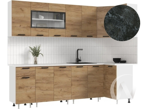 Кухня Рио NEW ЛДСП 2;6х1;0м (белый/дуб крафт/кастилло темный)