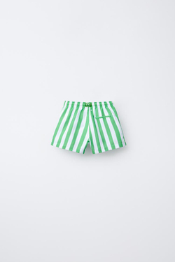ZARA ПЛАВКИ В ПОЛОСКУ, ЗЕЛЕНЫЙ