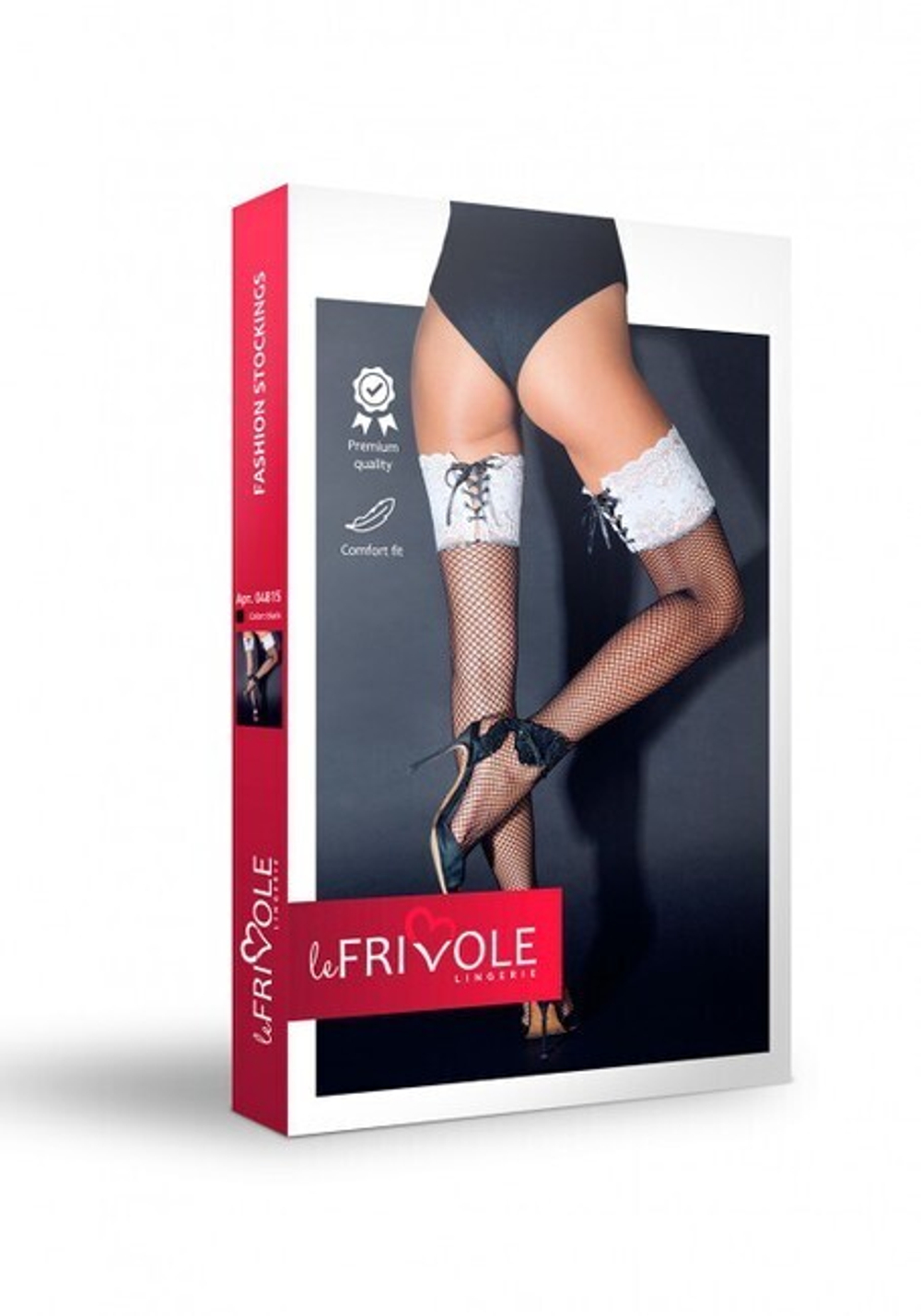 Чулки с широкой белой резинкой на завязках SM (2/3) (Цвет: белый с черным)