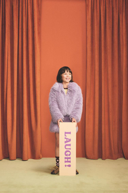 ZARA Х DISNEY МИНИ-ЮБКА ИЗ ИСКУССТВЕННОГО МЕХА, ЦВЕТ МАЛЬВЫ