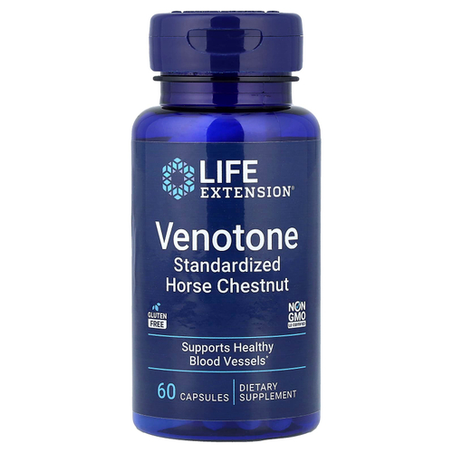 Life Extension, Venotone, стандартизированный конский каштан, 60 капсул (250 мг в 1 капсуле)