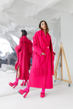 Пальто прямого кроя из шерсти в стиле Барби