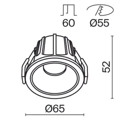 Встраиваемый светильник Альфа / Alfa LED 10 Вт 4000 К 36° Technical dl043-01-10w4k-rd-wb