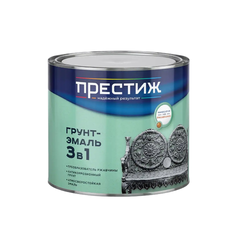 Грунт - эмаль по ржавчине 1,9кг ПРЕСТИЖ 3 в 1 коричневый по низкой цене