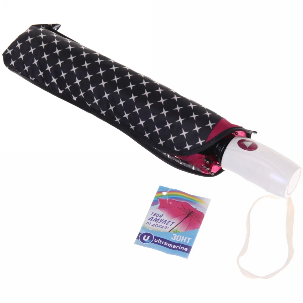 Зонт женский полуавтомат «Ультрамарин - Ореон», цвет микс, 8 спиц, d-100см, длина в слож. виде 30см