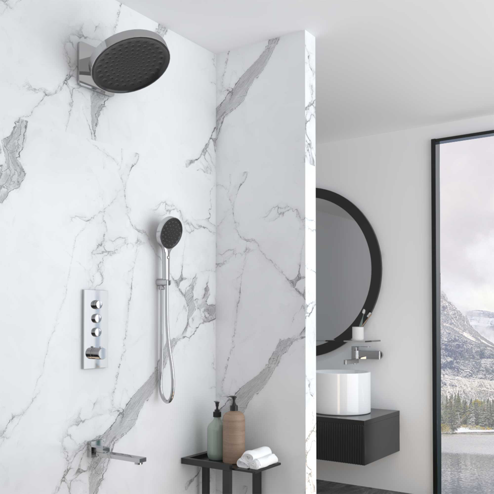 Душевой комплект Vincea VSFW-433TI3CH встраиваемый, термостатический, трехрежимный, хром