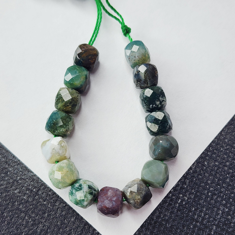 "Индийский агат", халцедон, бусины, куб, р-р 6-6.8мм, красивая огранка