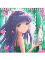 Скетчбук 190х190 40л. "Девушка с маской" гребень (Проф-Пресс)