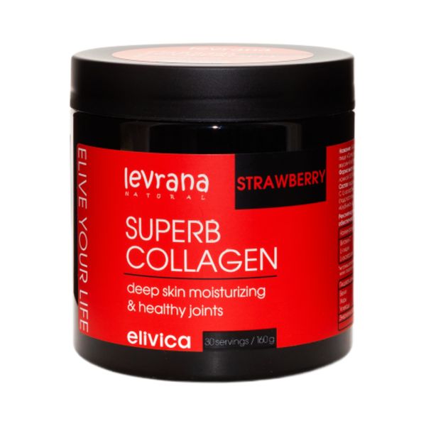 Биологически активная добавка к пище Супер коллаген (Superb Сollagen) со вкусом Клубника 160г (Levrana)