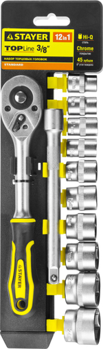STAYER RSS 12M, 12 предм., (3/8″), набор торцовых головок (27752-H12)