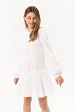 Linen dress with collar