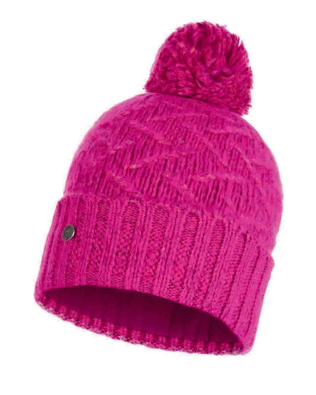 Шапка вязаная с флисом Buff Hat Knitted Polar Ebba Bright Pink Фото 1