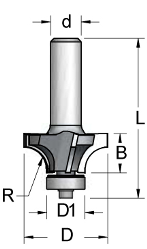 Фреза RWG1202 радиусная для твердых материалов R12,7 D41,3 B18 подшипник хвостовик 12_S