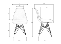 Стул обеденный DOBRIN DSR, ножки хром, цвет мятный (NX-G-09)