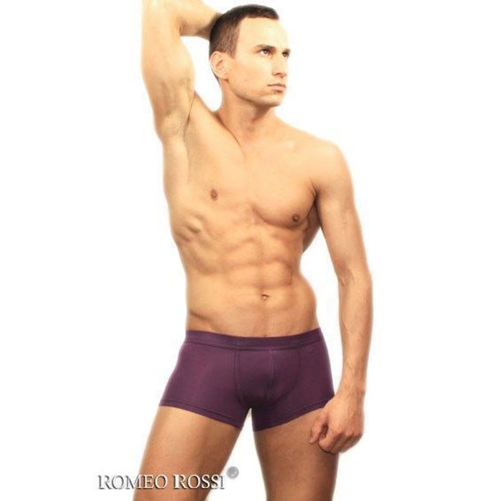 Мужские трусы боксеры фиолетовые Romeo Rossi RR6006