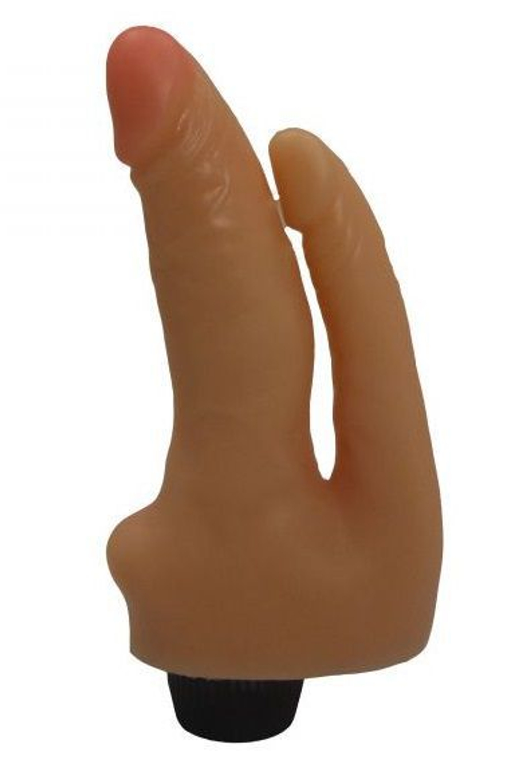 Двойной гелевый вибратор телесного цвета - 17 см.