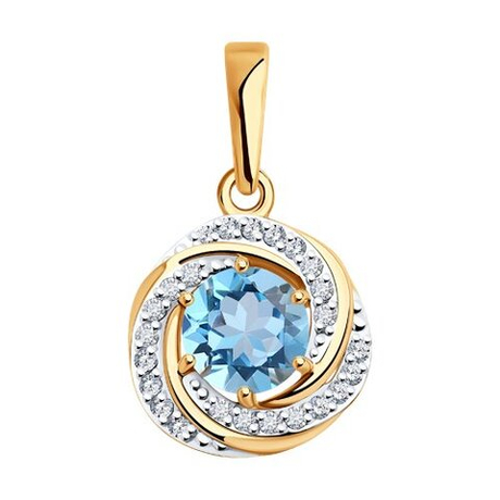 Подвеска из золота с топазами