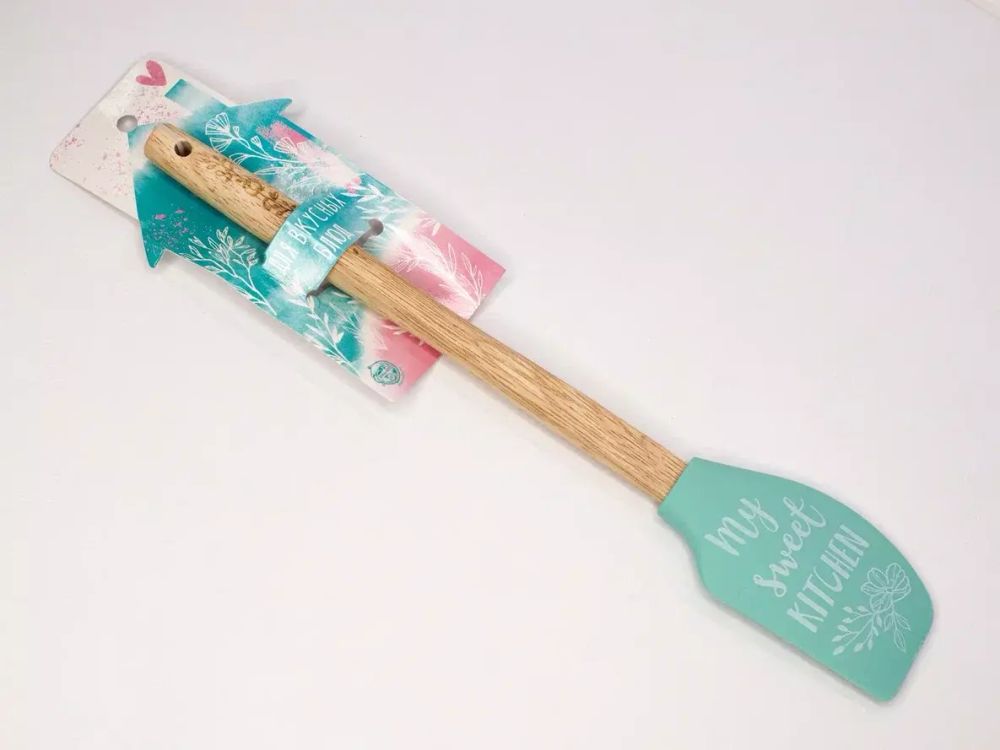 Силиконовая лопатка «Мята» на формовой подложке, 9.6 × 30 см