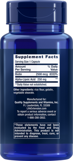 Alpha-Lipoic Acid with Biotin 60 капсул Life Extension