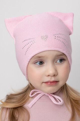 Шапка  для девочки  КВ 20259/светло-розовый