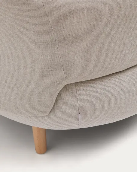 Кресло Luisa из шенилла перламутрового цвета с ножками из массива бука,