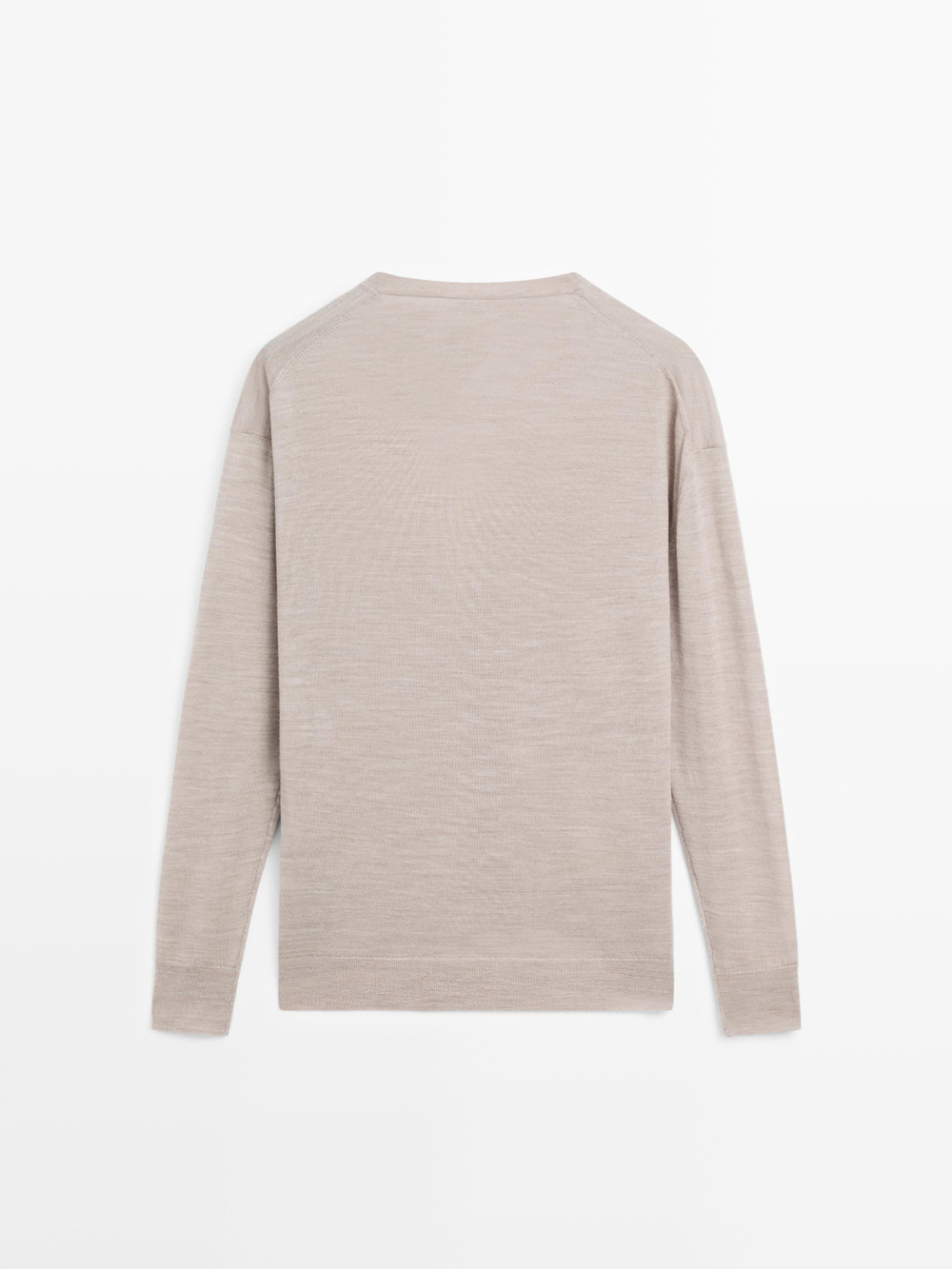 Massimo Dutti Свитер оверсайз с V-образным вырезом, норка