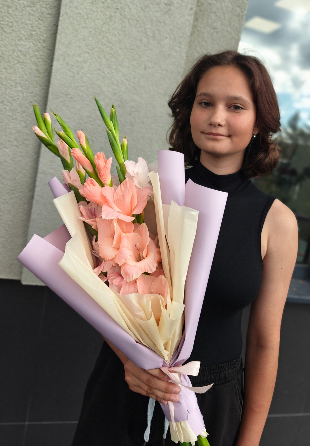 Букет с гладиолусами