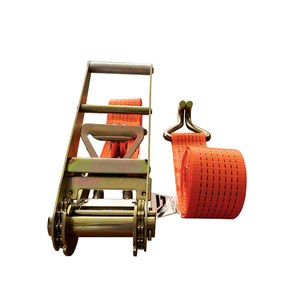 Стяжной ремень с крюками и храповым механизмом