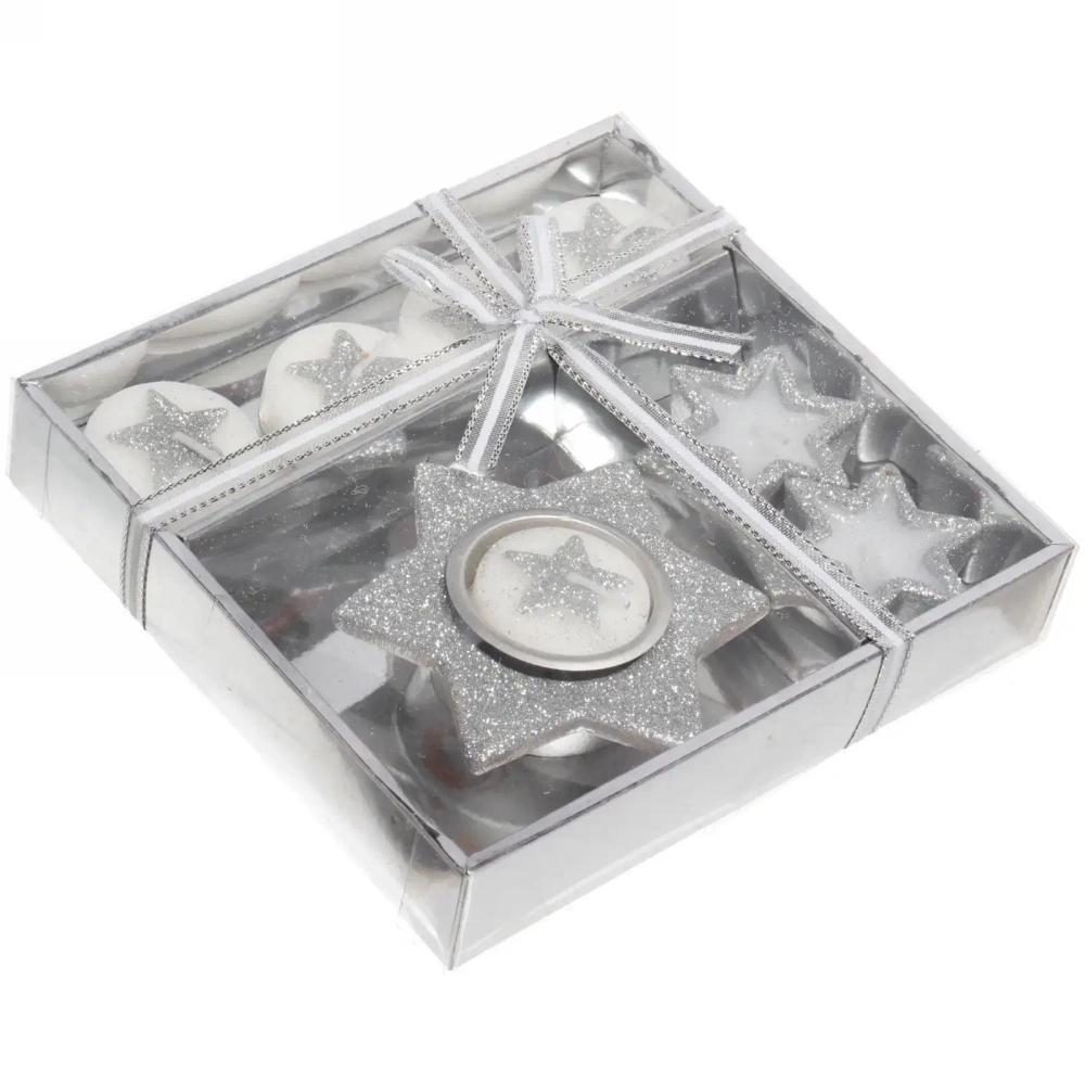 Свечи новогодние «Загадай желание!» 16.5x15.5x3см, серебро