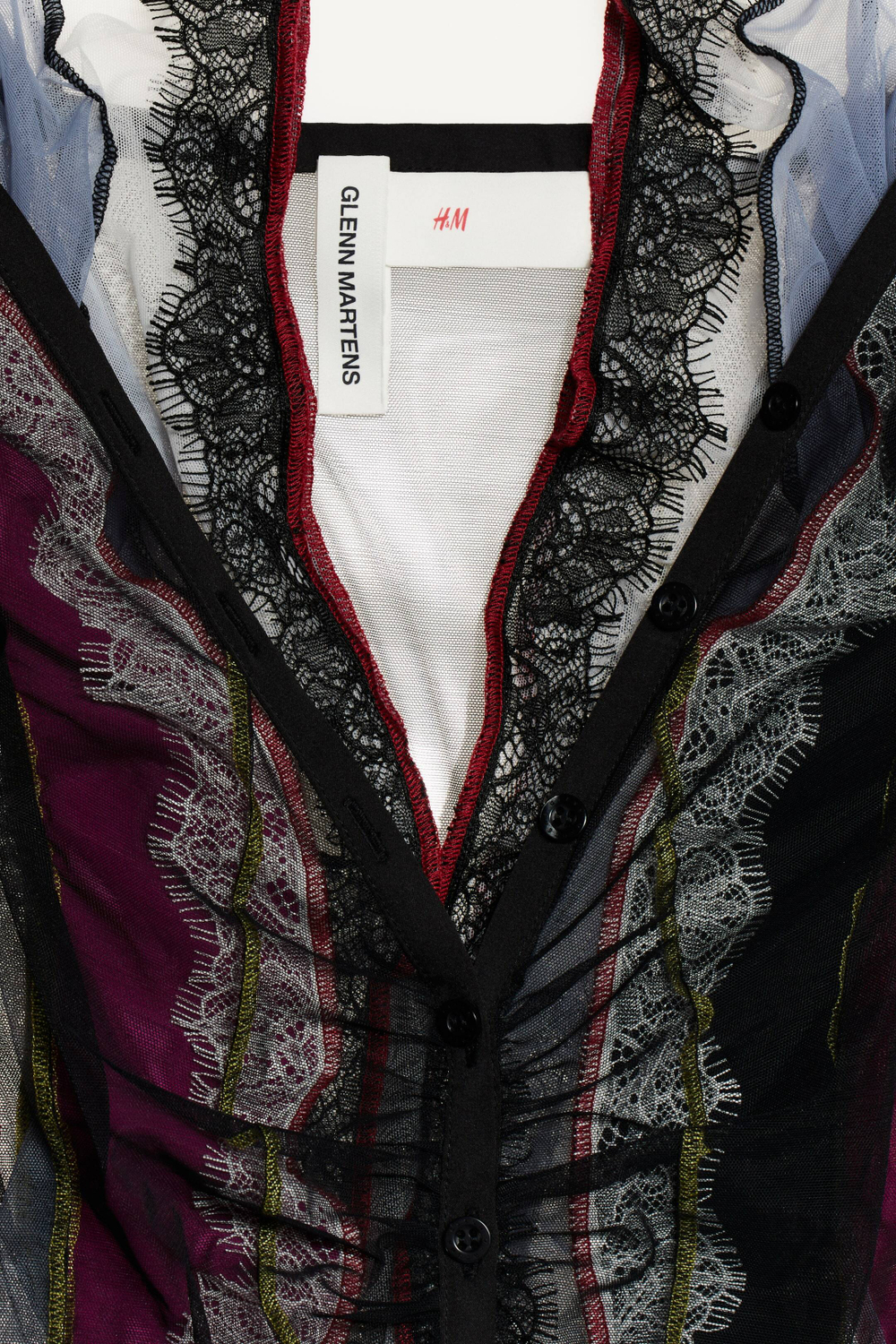 H&M - Glenn Martens Многослойное платье в сеточку, черный