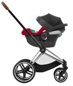Коляска 3 в 1 Cybex Priam IV Chrome Brown complete и автокресло Aton B2 i-Size Dynamic Red Off White